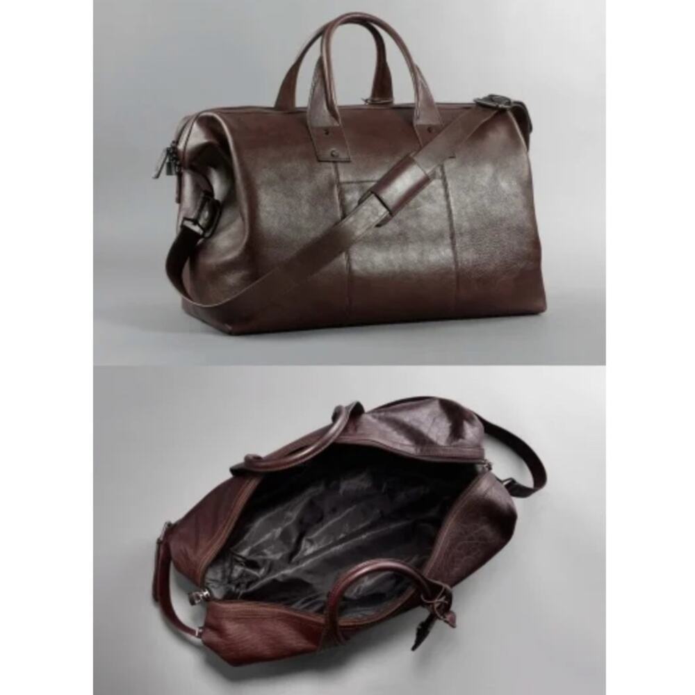 Kenneth Cole Leather Weekender Duffle Bag